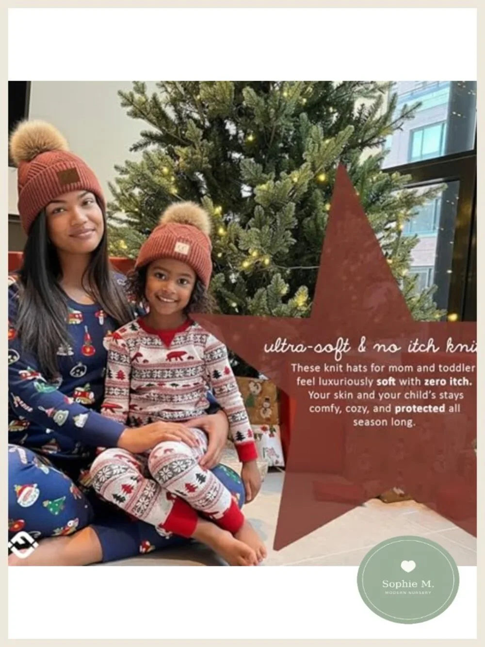 Matching Mom and Toddler Girl Knit Pom Beanie Set, Winter Hats